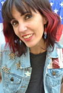 Long Team USA Glass Earrings